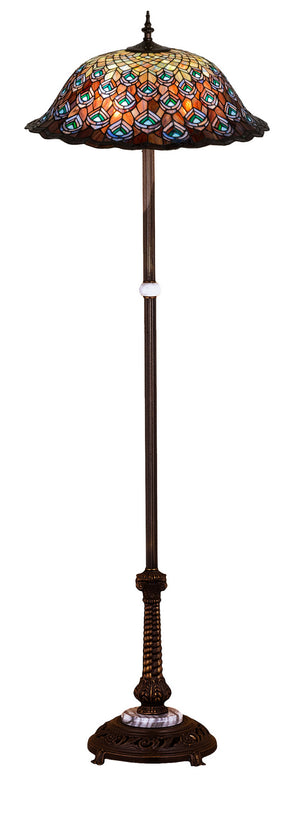 Meyda Tiffany - 31104 - Floor Lamp - Tiffany Peacock Feather - Antique Copper