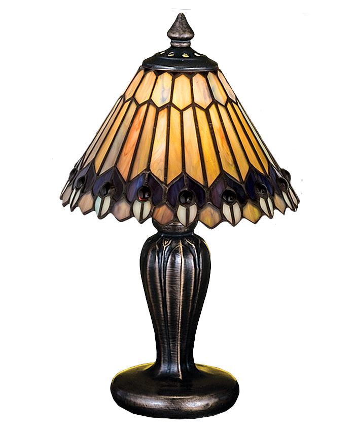 Meyda Tiffany - 27560 - Mini Lamp - Tiffany Jeweled Peacock - Green/Blue Purple/Blue Purple/Blue Purple