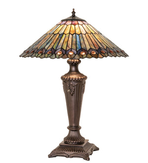 Meyda Tiffany - 27563 - Table Lamp - Tiffany Jeweled Peacock - Green/Blue Purple/Blue Purple/Blue Purple