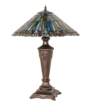 Meyda Tiffany - 27563 - Table Lamp - Tiffany Jeweled Peacock - Green/Blue Purple/Blue Purple/Blue Purple