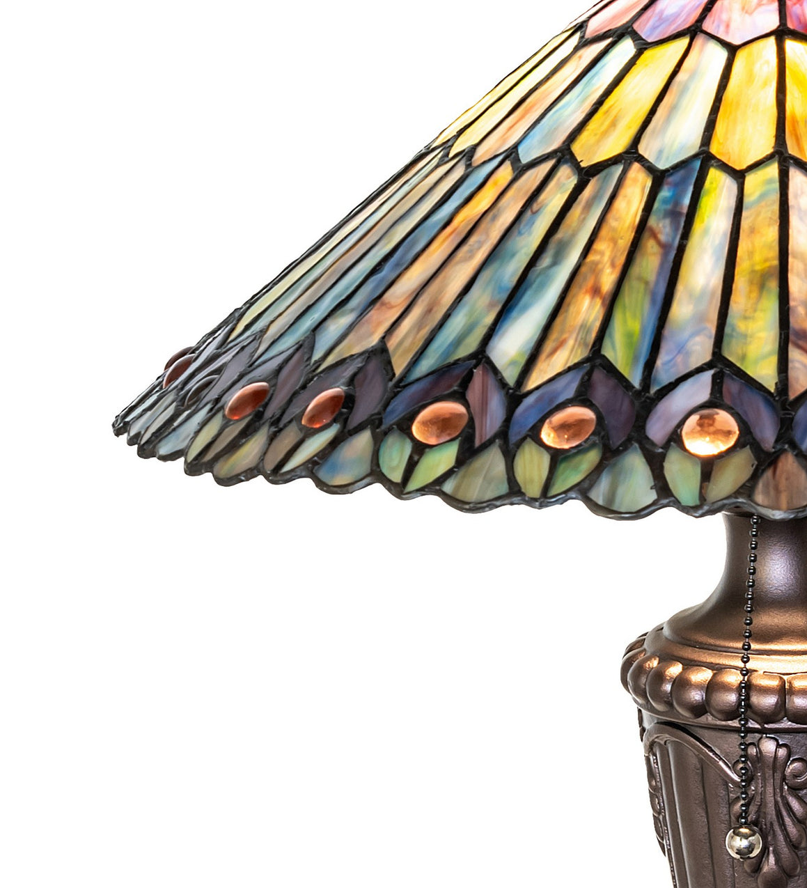 Meyda Tiffany - 27563 - Table Lamp - Tiffany Jeweled Peacock - Green/Blue Purple/Blue Purple/Blue Purple