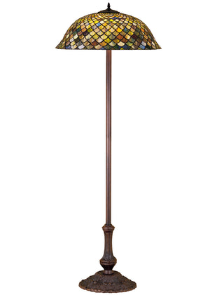 Meyda Tiffany - 30456 - Three Light Floor Lamp - Fishscale - Green/Blue