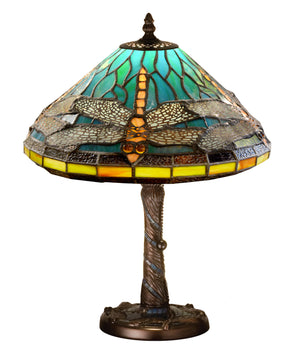 Meyda Tiffany - 26683 - One Light Accent Lamp - Tiffany Dragonfly - Craftsman Brown