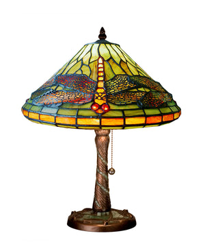 Meyda Tiffany - 27158 - One Light Table Lamp - Tiffany Dragonfly - Mahogany Bronze