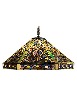 Meyda Tiffany - 31118 - Three Light Pendant - Tiffany Elizabethan - Timeless Bronze