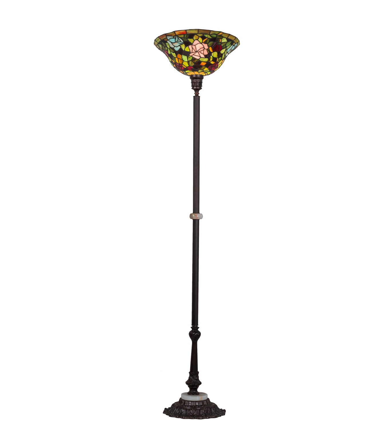 Meyda Tiffany - 31122 - Torchiere - Tiffany Rosebush - Antique Copper