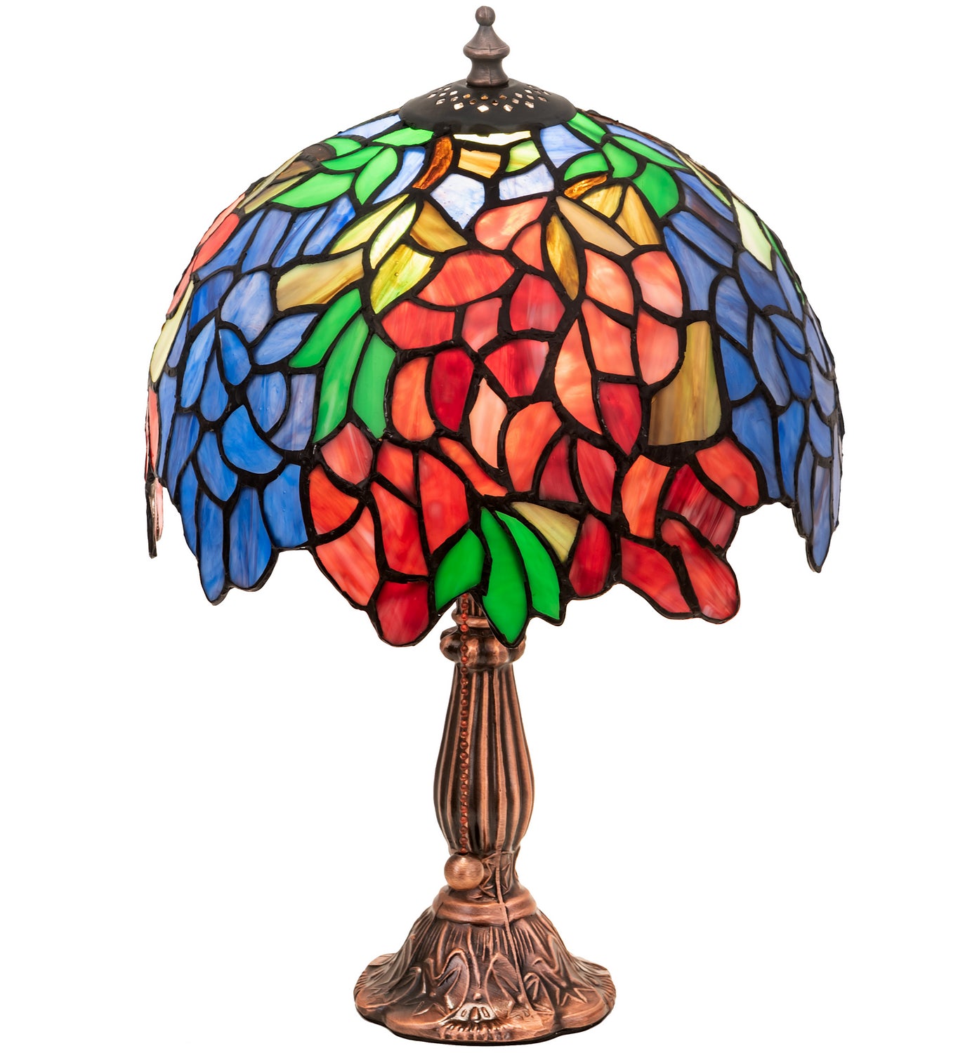 Meyda Tiffany - 26587 - One Light Accent Lamp - Tiffany Laburnum - Burgundy Purple/Blue