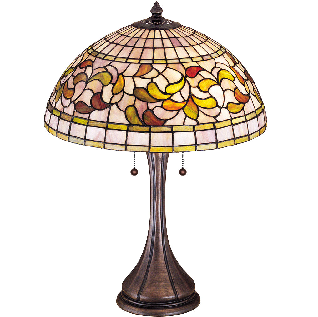 Meyda Tiffany - 27824 - Two Light Table Lamp - Tiffany Turning Leaf - Bapa