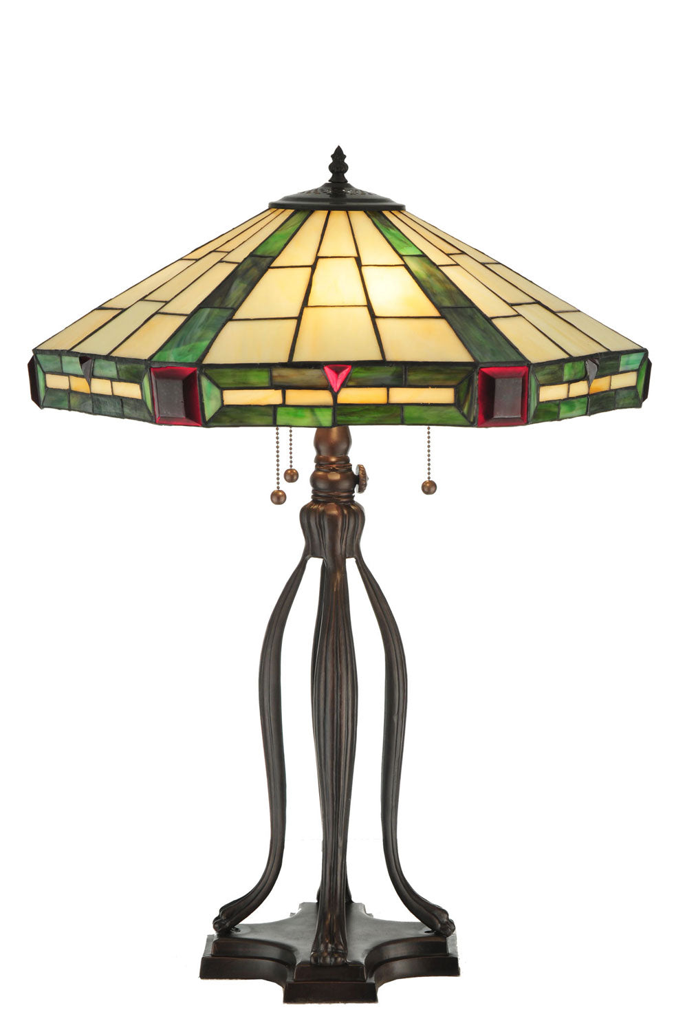 Meyda Tiffany - 30788 - Three Light Table Lamp - Wilkenson - Beige Red