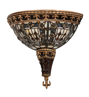 Meyda Tiffany - 50243 - Two Light Wall Sconce - Fleur-De-Lis - Mahogany Bronze/ Gold & Brown