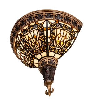 Meyda Tiffany - 50243 - Two Light Wall Sconce - Fleur-De-Lis - Mahogany Bronze/ Gold & Brown