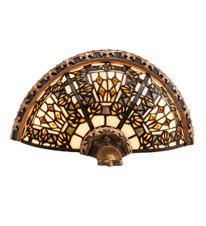 Meyda Tiffany - 50243 - Two Light Wall Sconce - Fleur-De-Lis - Mahogany Bronze/ Gold & Brown