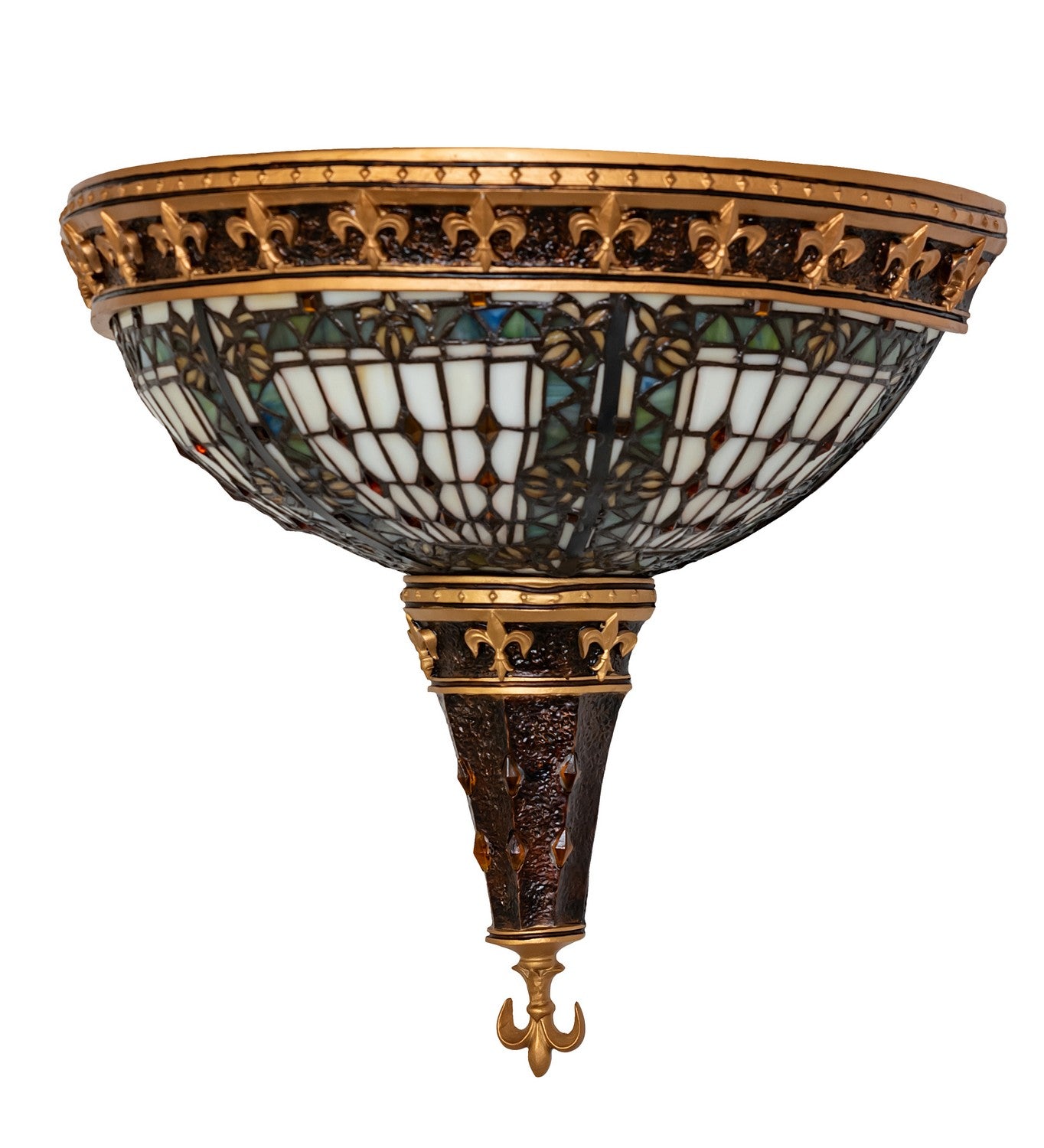 Meyda Tiffany - 50241 - Two Light Wall Sconce - Fleur-De-Lis - Mahogany Bronze/Gold Highlight