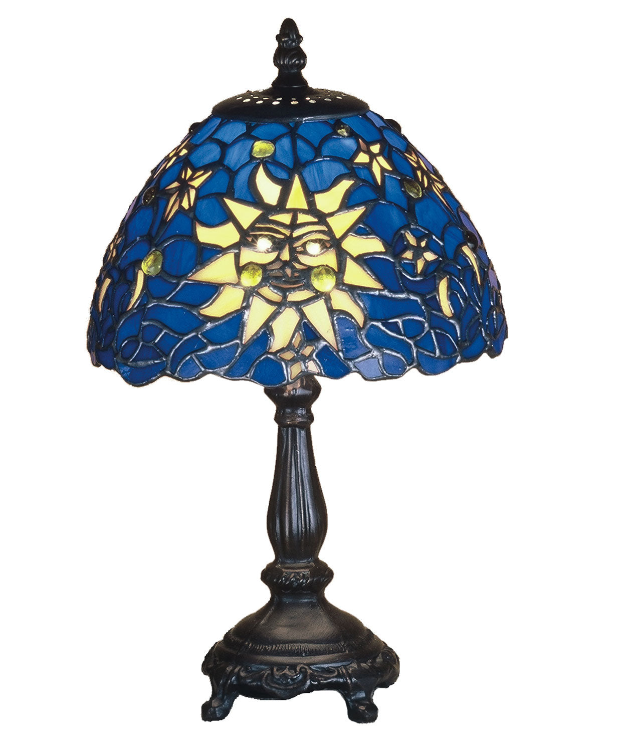 Meyda Tiffany - 47982 - One Light Mini Lamp - Sun, Moon & Stars - Vadk Ia Yellow