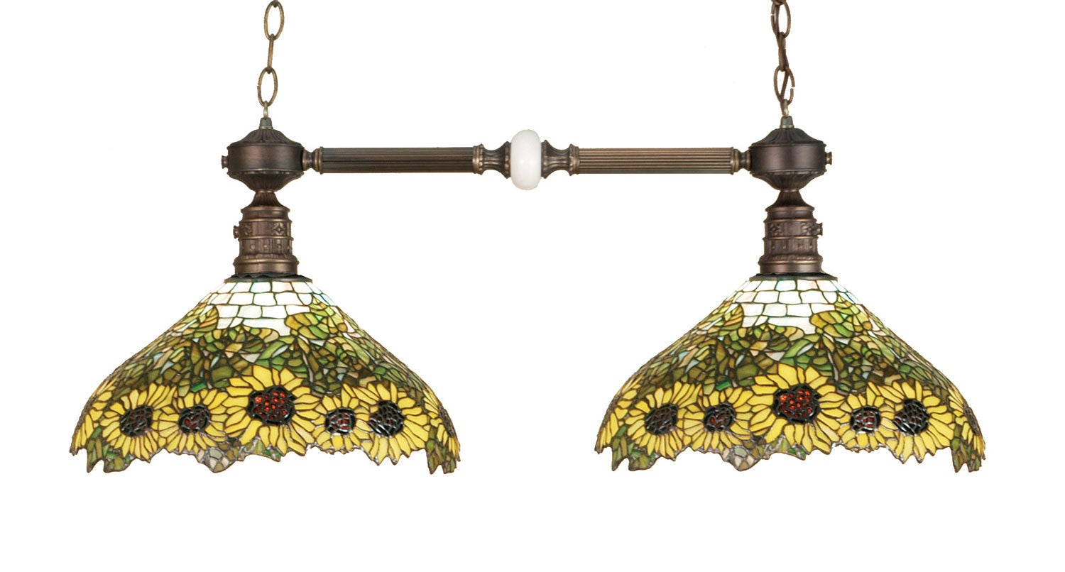 Meyda Tiffany - 65825 - Two Light Island Pendant - Wild Sunflower - Mahogany Bronze