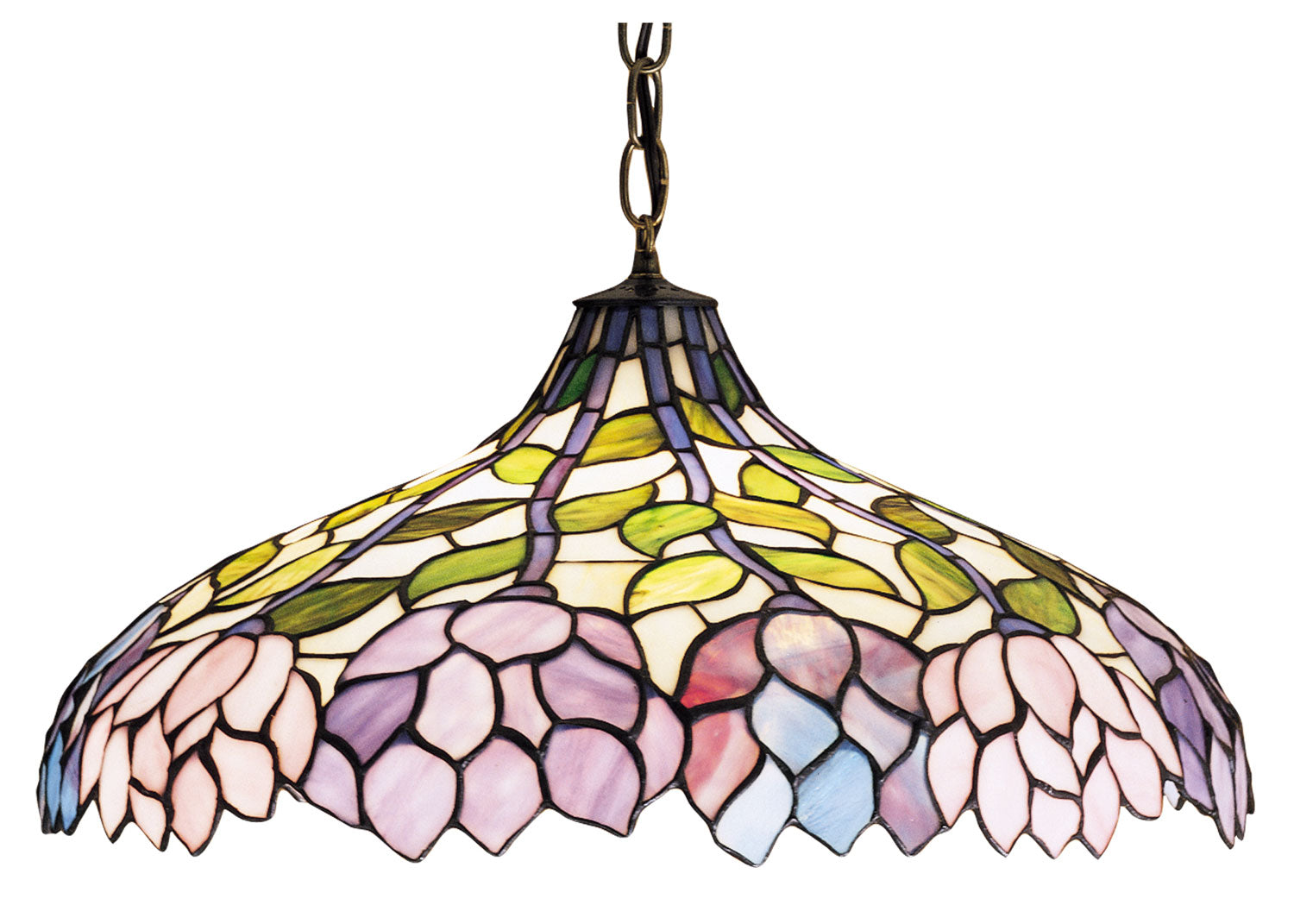 Meyda Tiffany - 30449 - Three Light Pendant - Wisteria - Antique Nickel