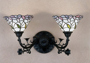 Meyda Tiffany - 27391 - Two Light Wall Sconce - Daffodil Bell - Craftsman Brown