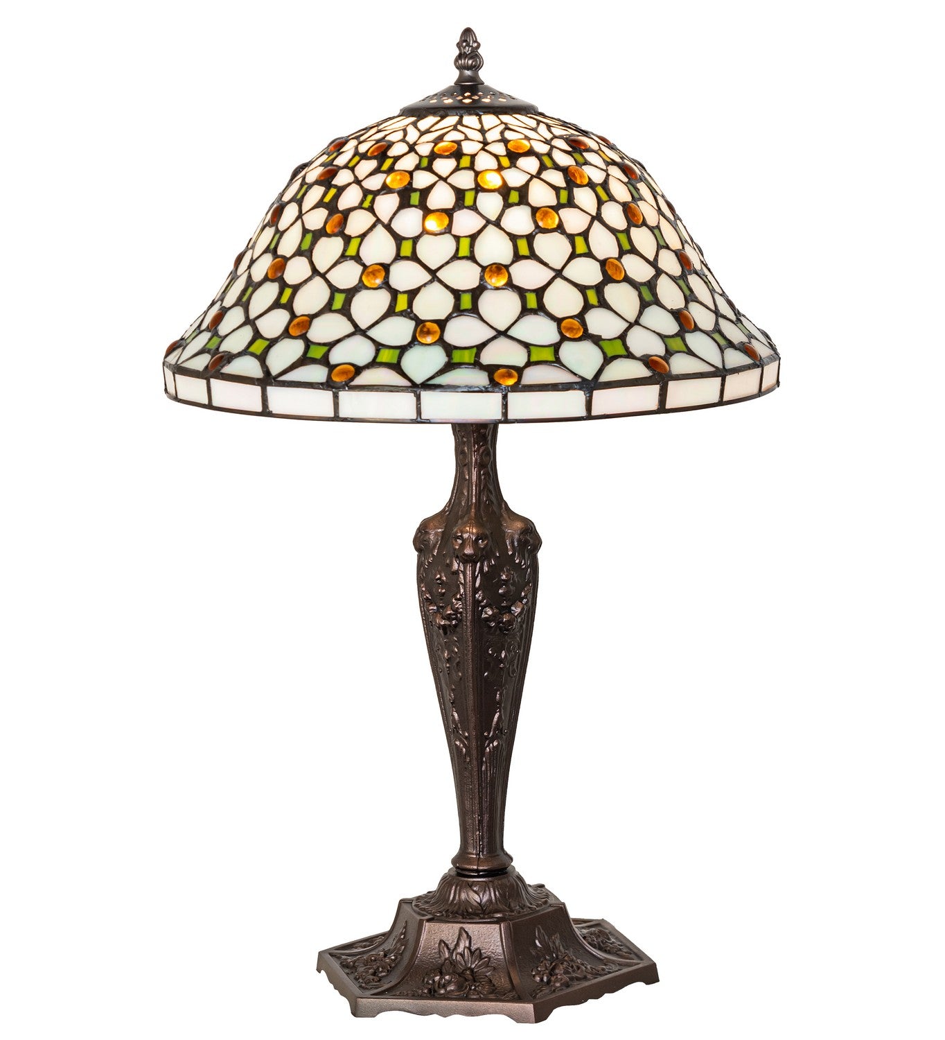 Meyda Tiffany - 37782 - One Light Table Lamp - Diamond & Jewel - Antique Brass