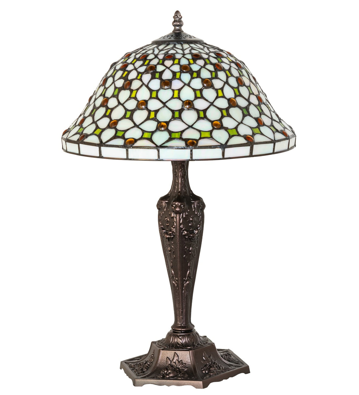 Meyda Tiffany - 37782 - One Light Table Lamp - Diamond & Jewel - Antique Brass