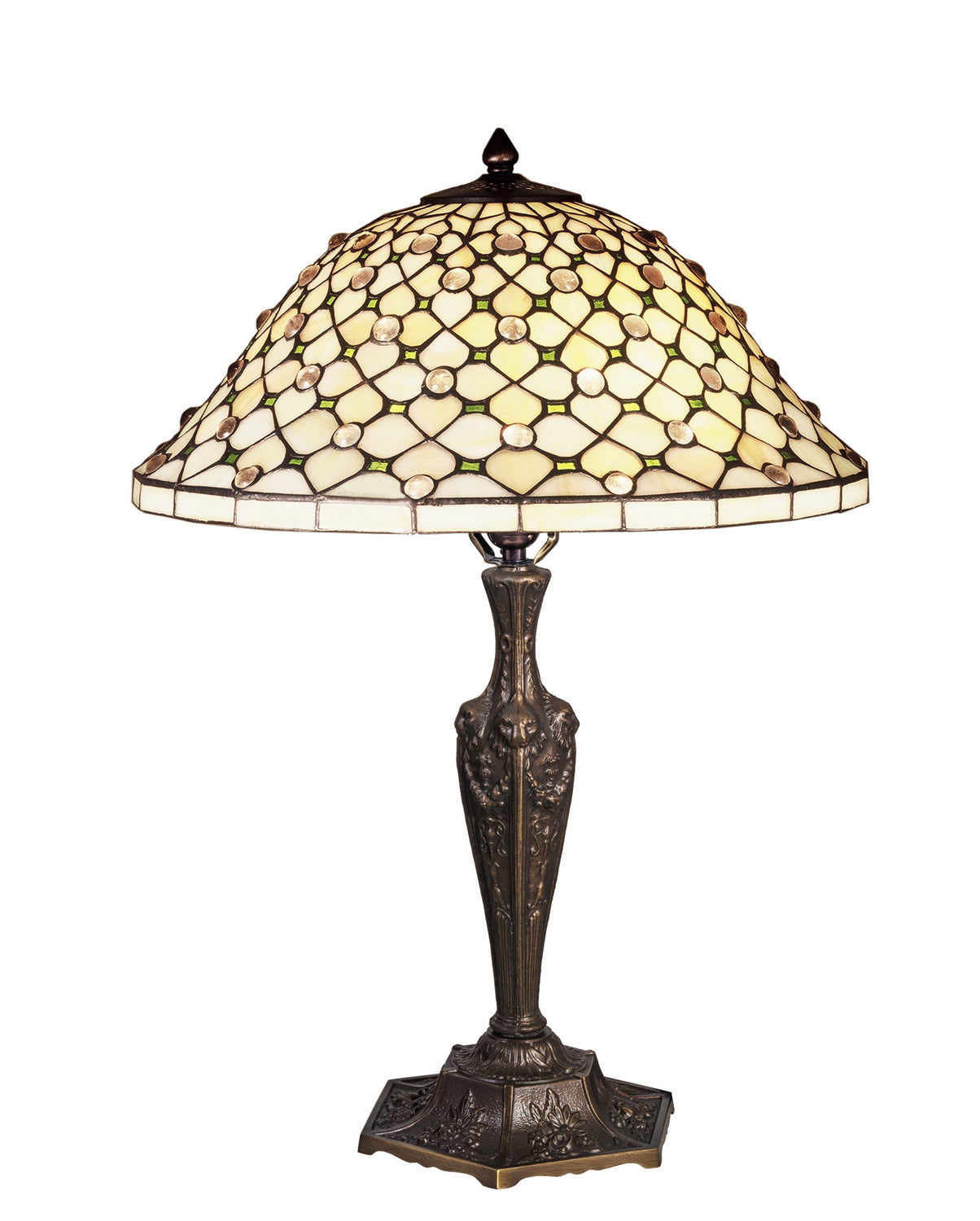 Meyda Tiffany - 37782 - One Light Table Lamp - Diamond & Jewel - Antique Brass