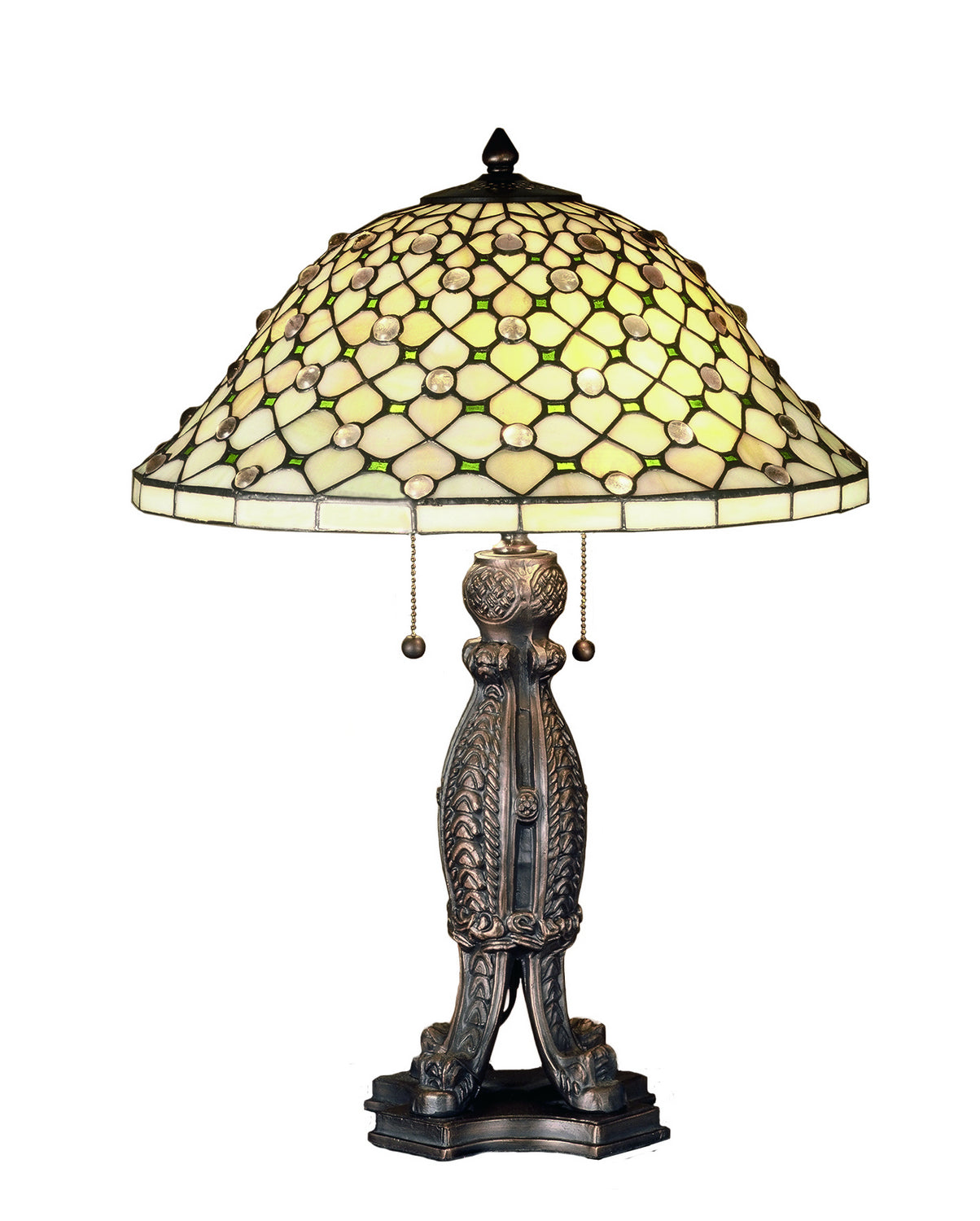 Meyda Tiffany - 37781 - Two Light Table Lamp - Diamond & Jewel - Craftsman Brown