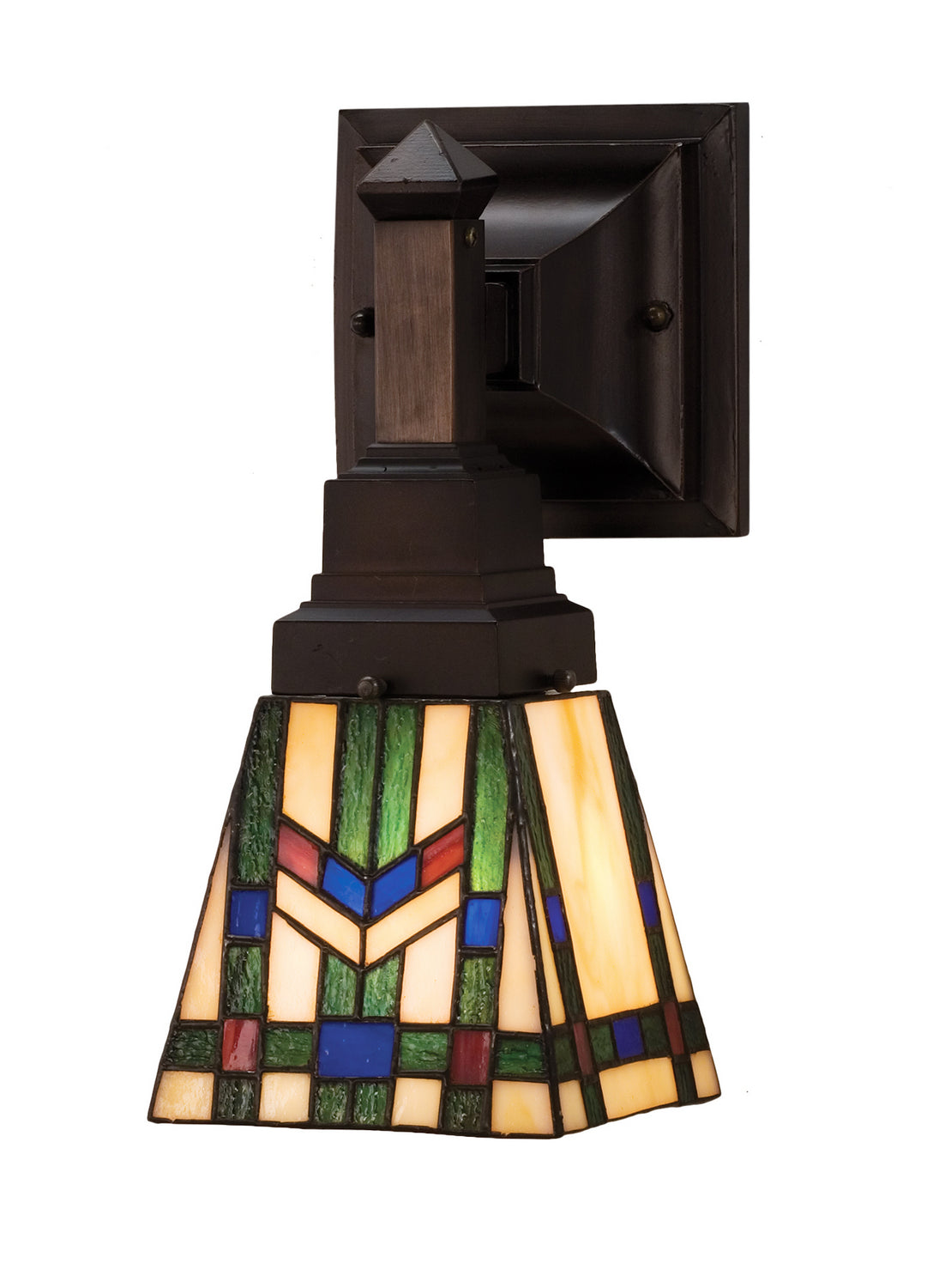 Meyda Tiffany - 25894 - One Light Wall Sconce - Prairie Wheat - Beige Burgundy Lt Blue Green