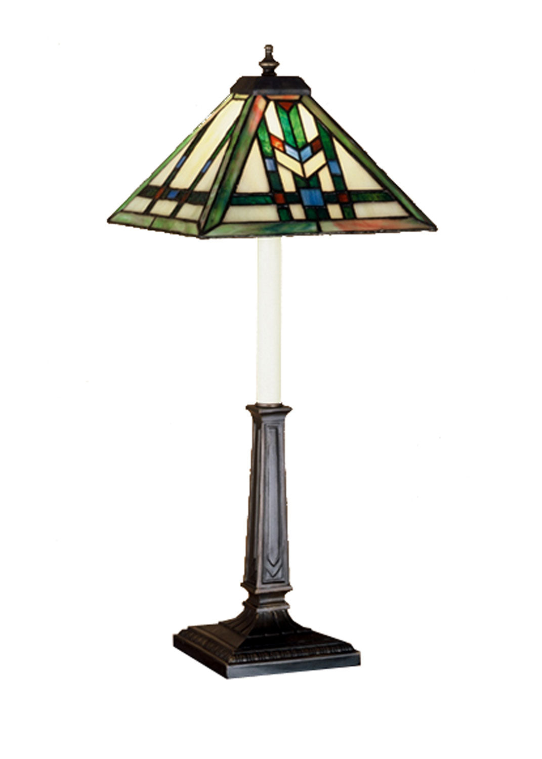 Meyda Tiffany - 47836 - One Light Table Lamp - Prairie Wheat - Beige Green Lt Blue Burgundy