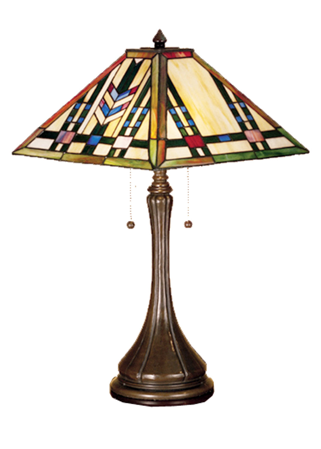 Meyda Tiffany - 31249 - Two Light Table Lamp - Prairie Wheat - Beige Burgundy Lt Blue Green