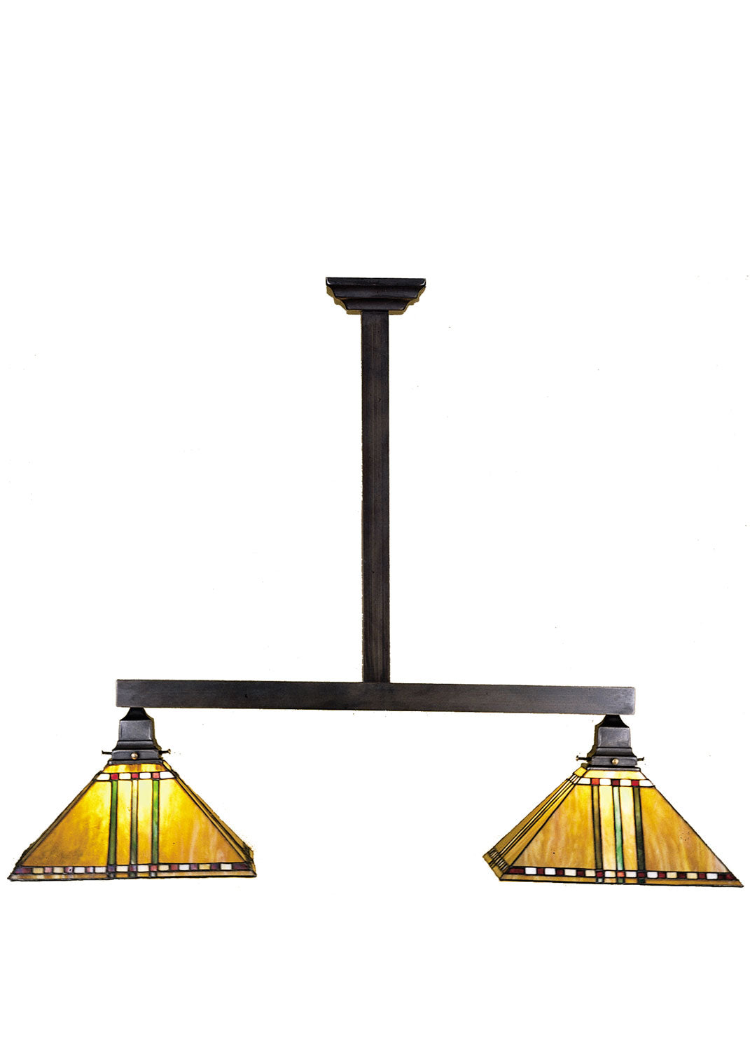 Meyda Tiffany - 28514 - Two Light Island Pendant - Prairie Corn - Craftsman Brown