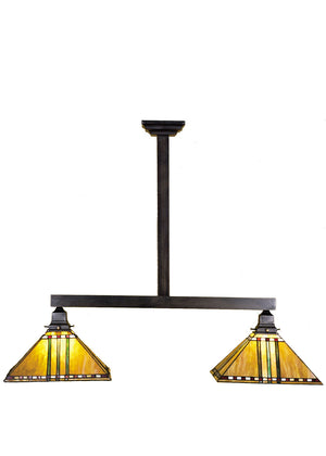 Meyda Tiffany - 28514 - Two Light Island Pendant - Prairie Corn - Craftsman Brown