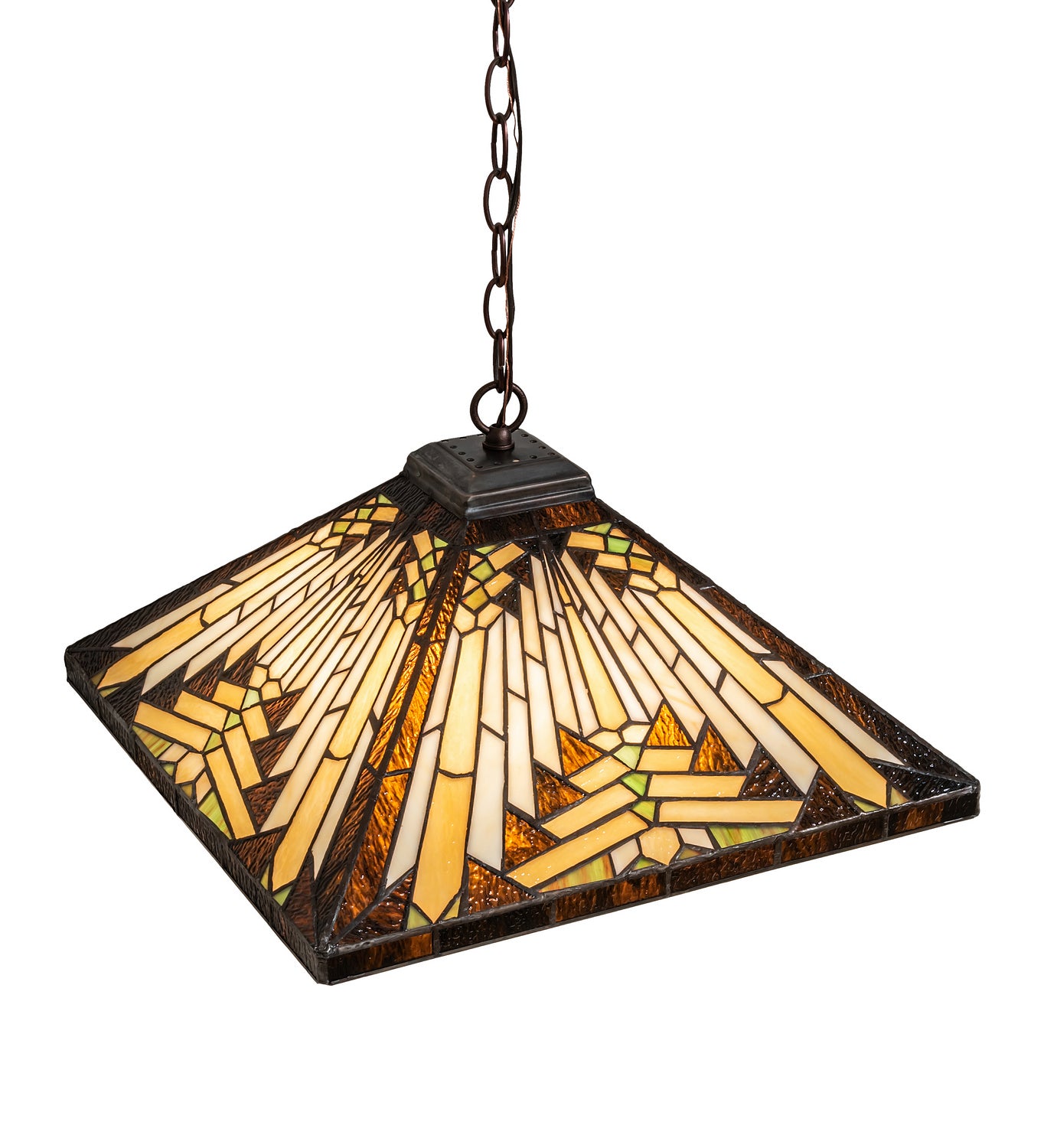 Meyda Tiffany - 66229 - Three Light Pendant - Nuevo Mission - Mahogany Bronze