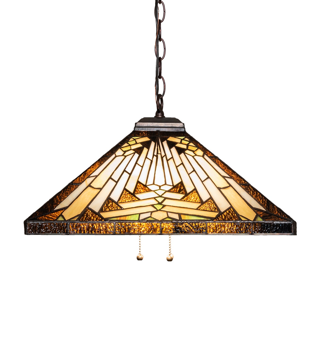 Meyda Tiffany - 66229 - Three Light Pendant - Nuevo Mission - Mahogany Bronze