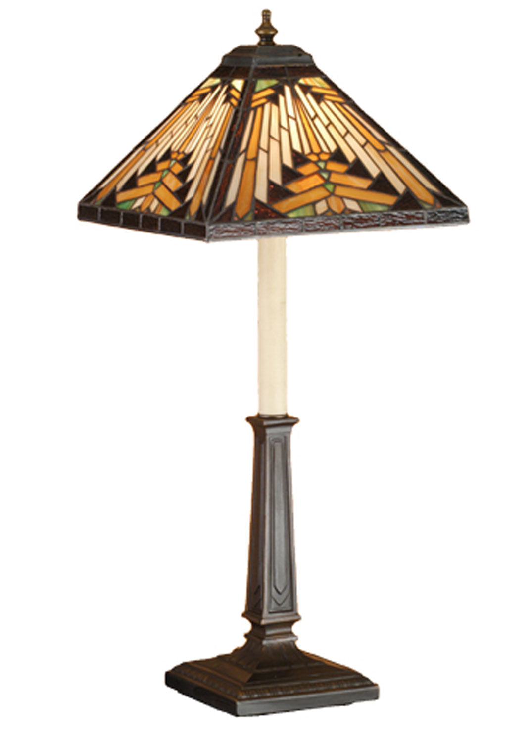 Meyda Tiffany - 66532 - One Light Buffet Lamp - Nuevo - Craftsman Brown