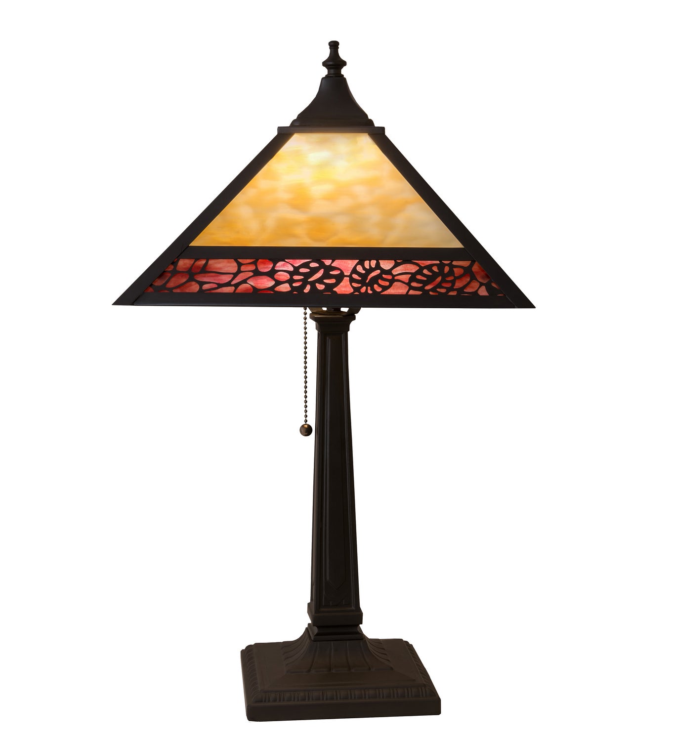 Meyda Tiffany - 26828 - One Light Table Lamp - Lotus Leaf - Mahogany Bronze