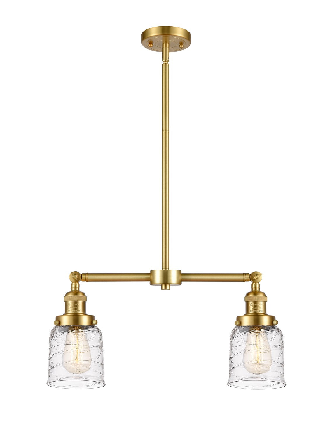 Innovations - 209-SG-G513 - Two Light Island Pendant - Franklin Restoration - Satin Gold