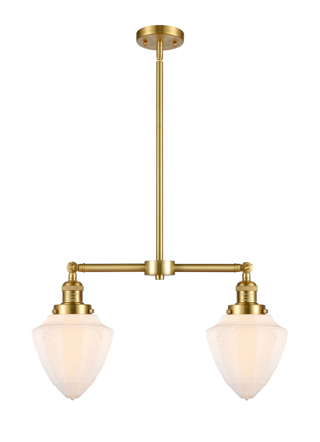 Innovations - 209-SG-G661-7 - Two Light Island Pendant - Franklin Restoration - Satin Gold