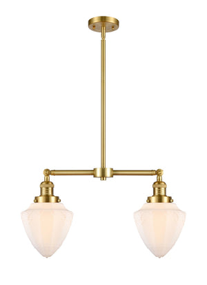 Innovations - 209-SG-G661-7 - Two Light Island Pendant - Franklin Restoration - Satin Gold