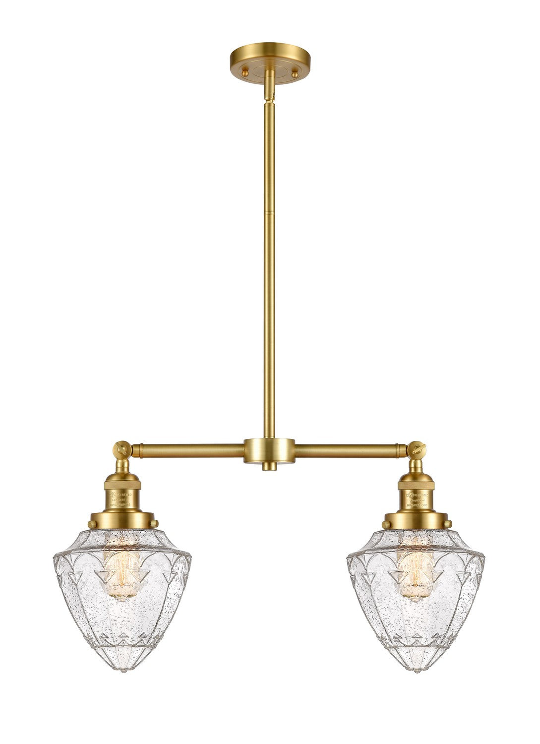 Innovations - 209-SG-G664-7 - Two Light Island Pendant - Franklin Restoration - Satin Gold