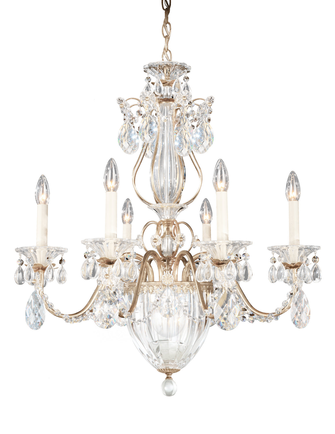 Schonbek - 1246-48S - Seven Light Chandelier - Bagatelle - Antique Silver