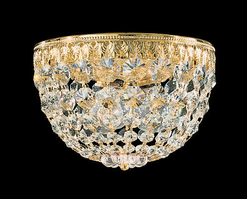 Schonbek - 1558-40O - Three Light Flush Mount - Petit Crystal - Polished Silver