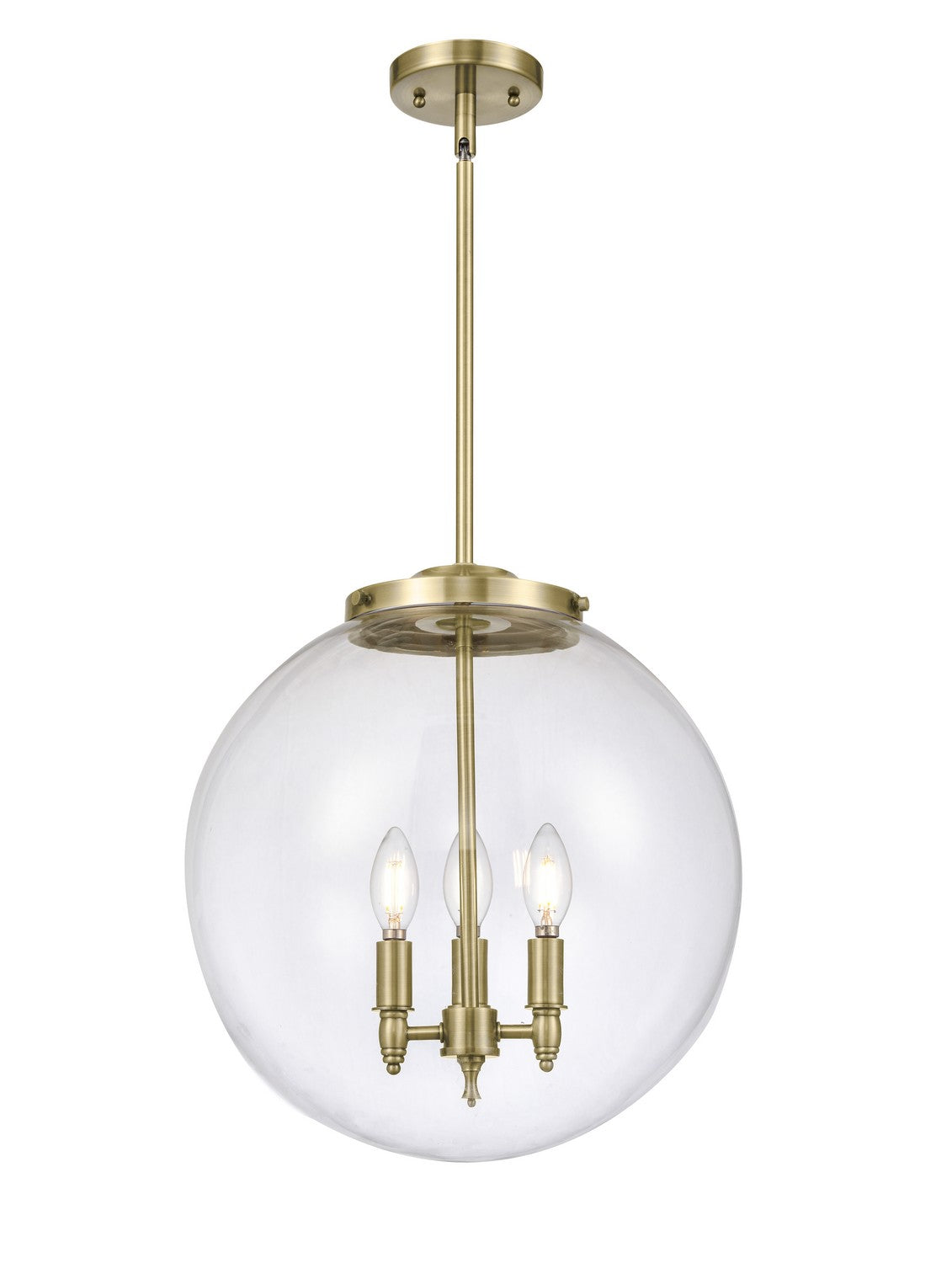 Innovations - 221-3S-AB-G202-16 - Three Light Pendant - Franklin Restoration - Antique Brass