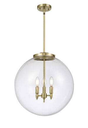 Innovations - 221-3S-AB-G202-18 - Three Light Pendant - Franklin Restoration - Antique Brass