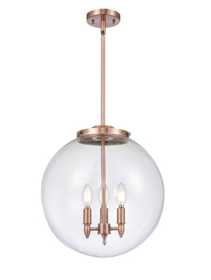 Innovations - 221-3S-AC-G202-16 - Three Light Pendant - Franklin Restoration - Antique Copper