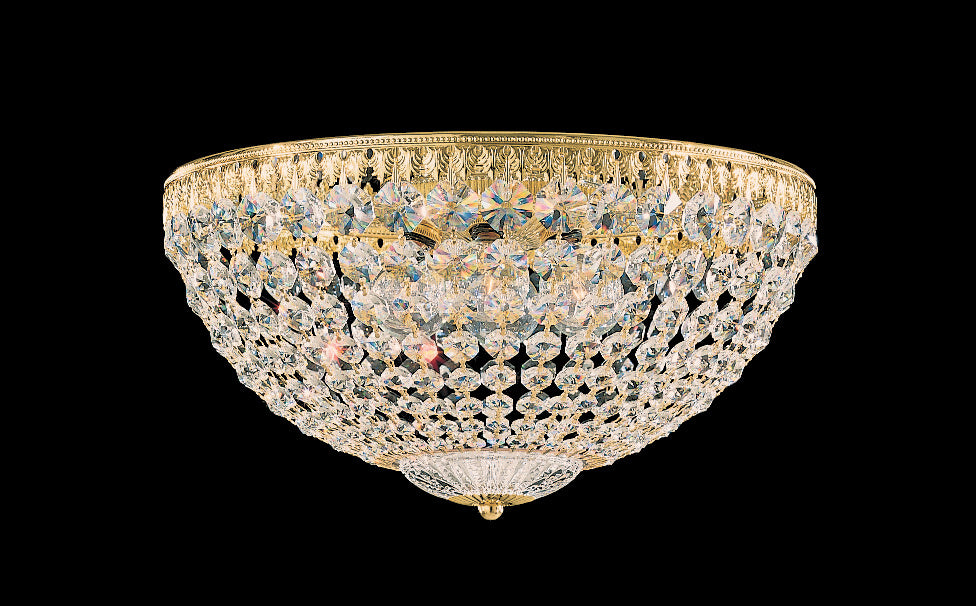 Schonbek - 1564-40R - Five Light Flush Mount - Petit Crystal - Polished Silver