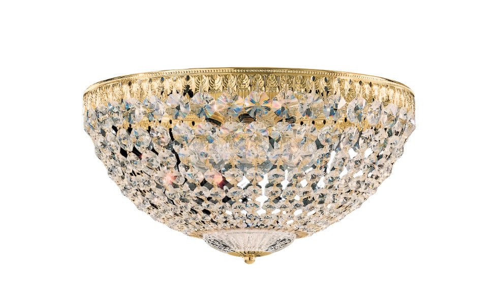 Five Light Flush Mount from the Petit Crystal collection in Polished Silver finish with Radiance crystal