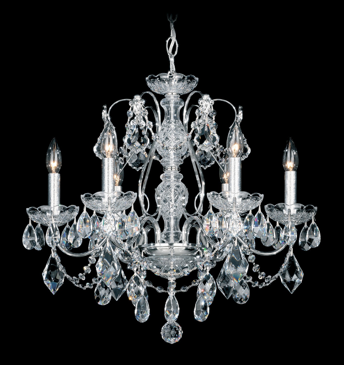 Schonbek - 1705-22 - Six Light Chandelier - Century - Heirloom Gold