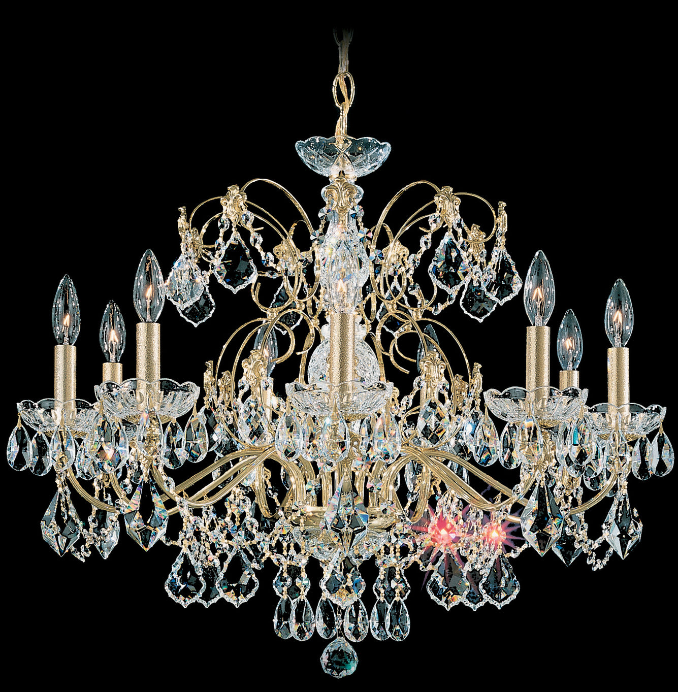Schonbek - 1709-40 - Nine Light Chandelier - Century - Polished Silver