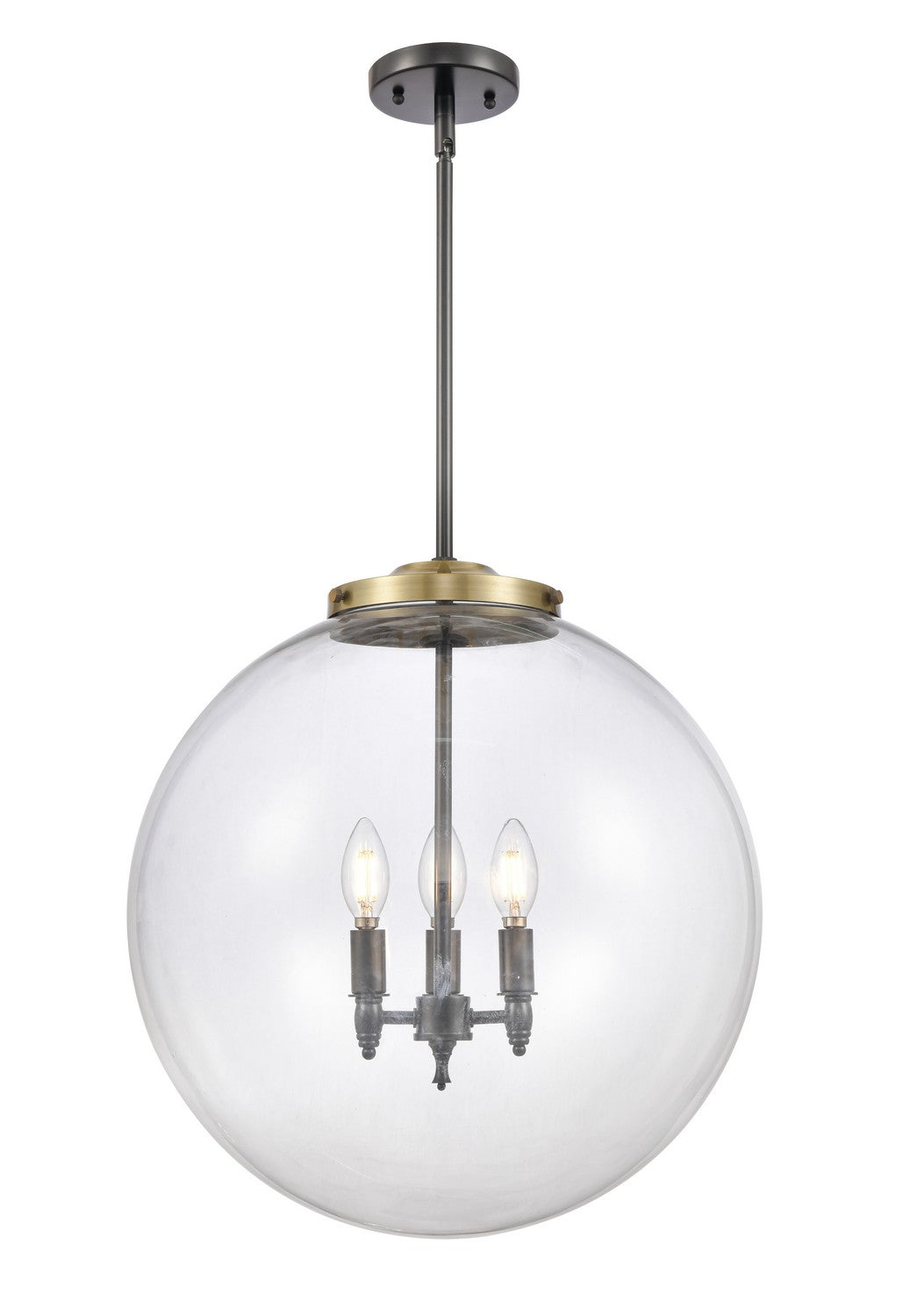 Innovations - 221-3S-BAB-G202-18 - Three Light Pendant - Franklin Restoration - Black Antique Brass