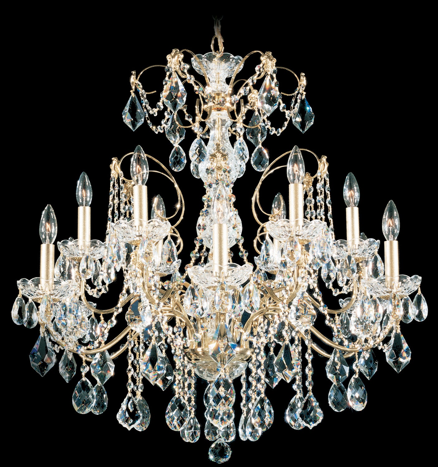 Schonbek - 1712-22 - 12 Light Chandelier - Century - Heirloom Gold