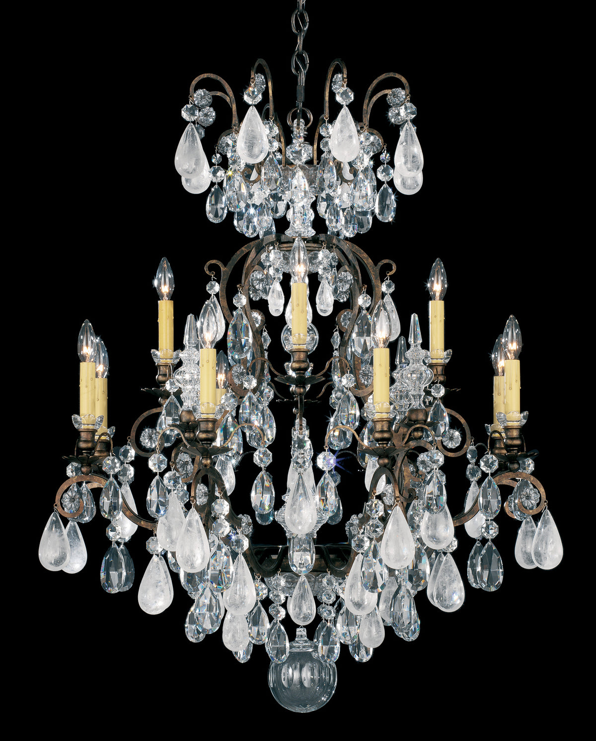 Schonbek - 3572-22AD - 13 Light Chandelier - Renaissance Rock Crystal - Heirloom Gold